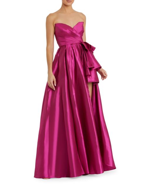 MAC DUGGAL Women's Bow-Detail Satin Taffeta Gown - Hot Pink