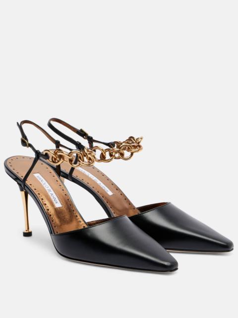 Manolo Blahnik Detana 90 leather slingback pumps