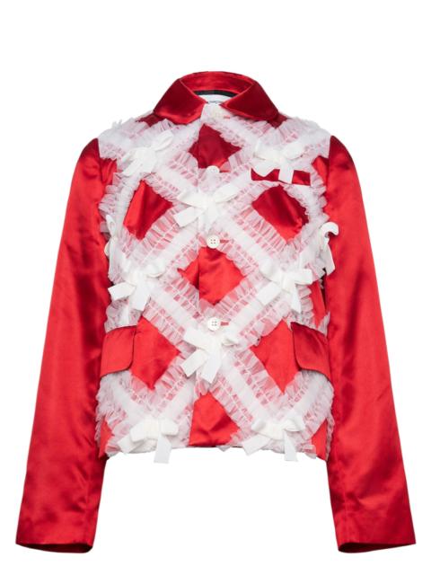 Comme des Garçons GIRL Satin Criss-Cross Ruffle Jacket