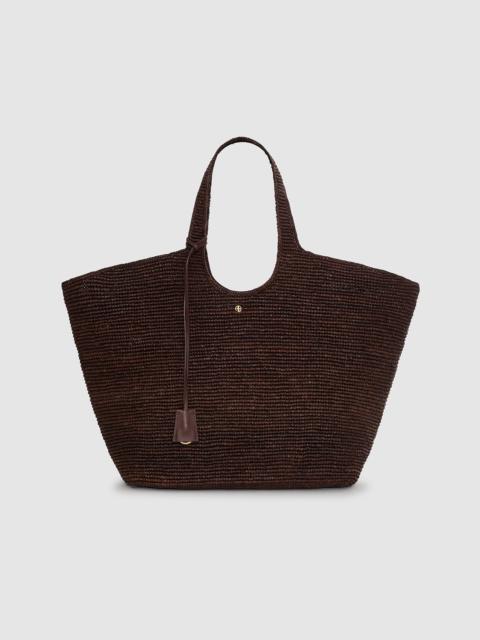 ANINE BING Lili Tote Raffia - Dark Brown