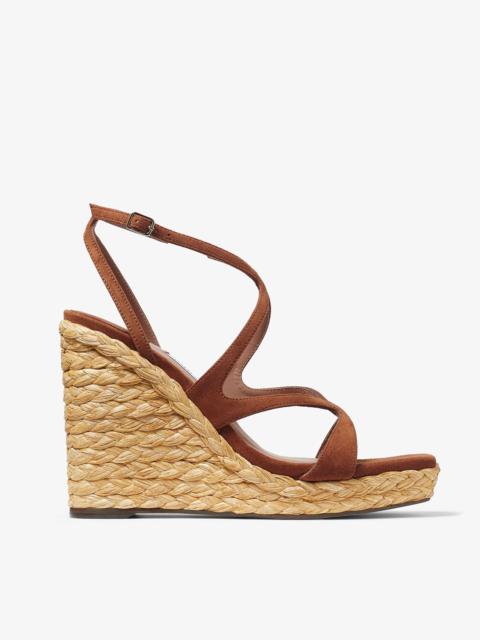JIMMY CHOO Ayla 110 Tan Suede Wedge