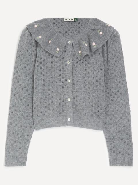 RIXO Jelena Luna Bud Embroidered Cardigan