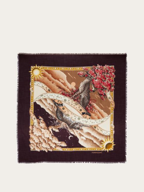 FERRAGAMO Day & Night print shawl