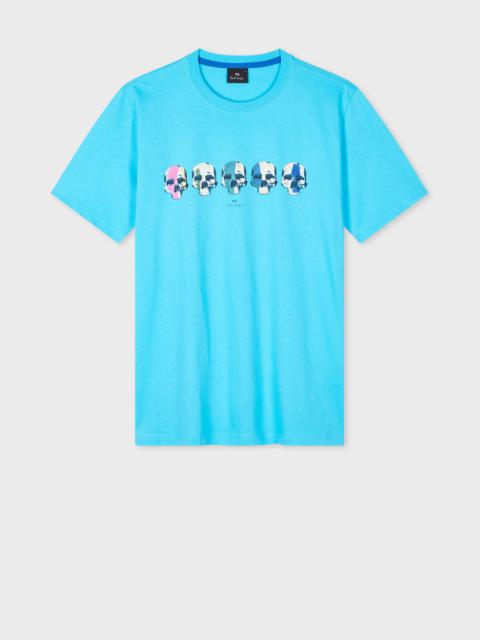 Paul Smith Turquoise 'Skulls' Print T-Shirt