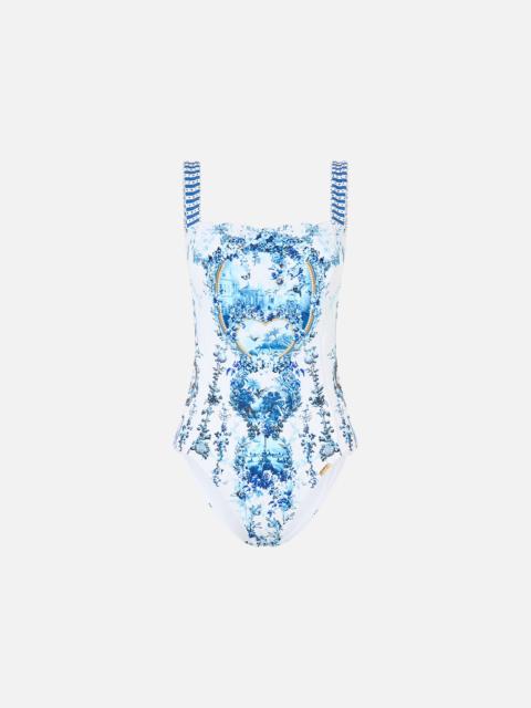 CAMILLA SQUARE NECK WIDE STRAP ONE PIECE THE PORCELAIN PARLOUR