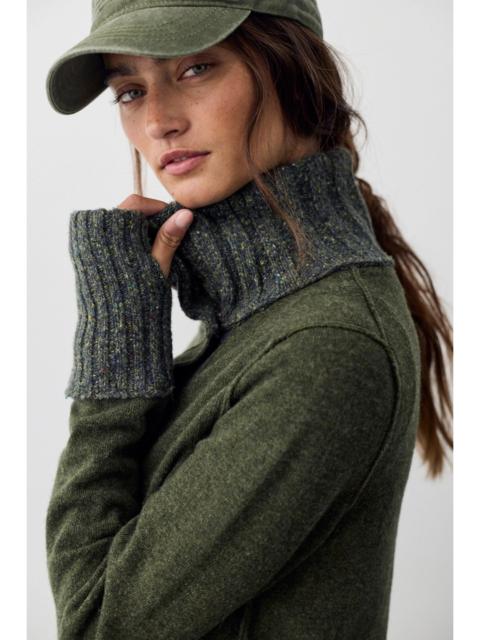 FREE PEOPLE We The Free Off Kilt Funnel-Neck Wool Cardi