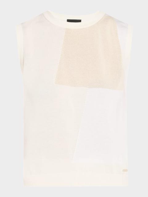 AKRIS Cotton-Blend Jacquard Trapeze Rayonnant Knit Top