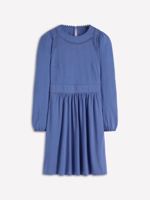 BODEN Mila Short Jersey Dress-Denim Blue