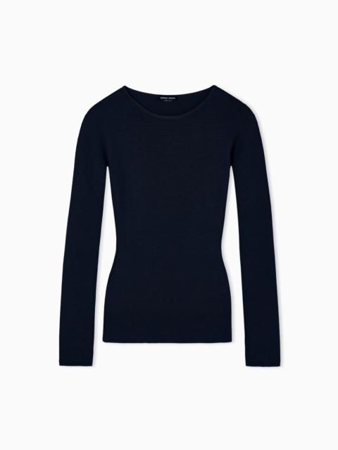 GIORGIO ARMANI Links-stitch viscose long-sleeved jumper