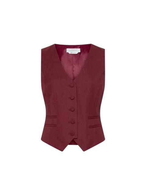 GABRIELA HEARST Coleridge Vest in Bordeaux Wool Silk
