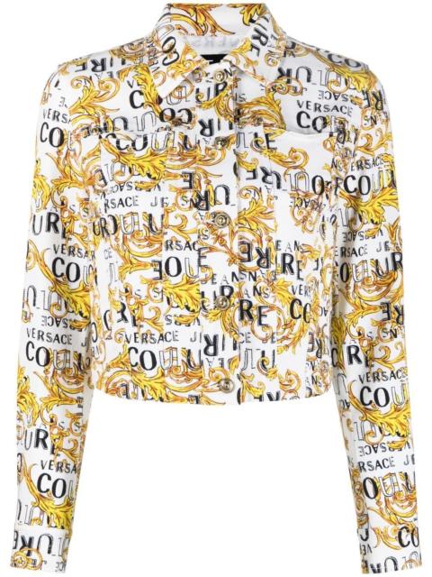 VERSACE JEANS COUTURE logo-print cropped jacket