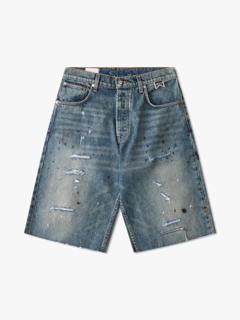 Rhude DISTRESSED DENIM SHORTS