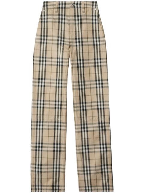 Burberry check pattern jeans