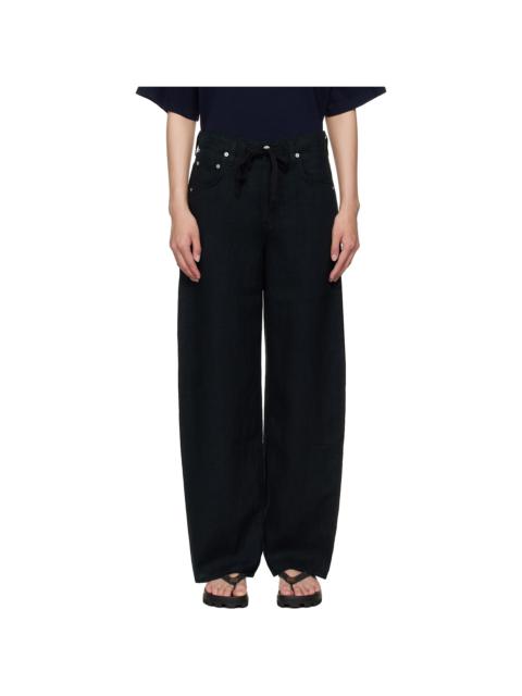Citizens of Humanity Black Brynn Linen Trousers