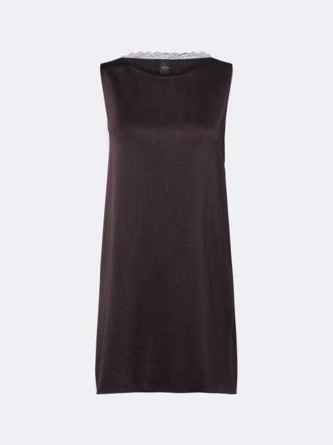 LESET Barb lace-trimmed satin minidress