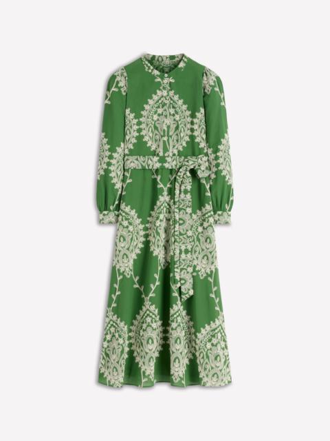 BODEN Ava Cotton Midi Dress-Green Broderie