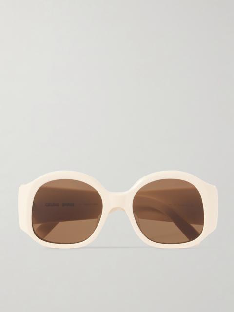 CELINE Maxi Triomphe Round-frame Acetate Sunglasses