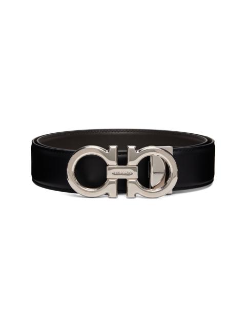 FERRAGAMO Black Reversible & Adjustable Gancini Belt