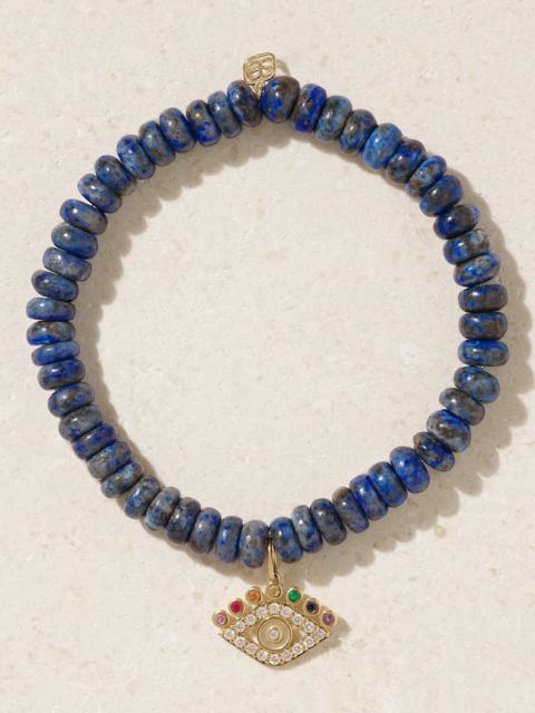 SYDNEY EVAN Evil Eye 14-karat Gold Multi-stone Bracelet
