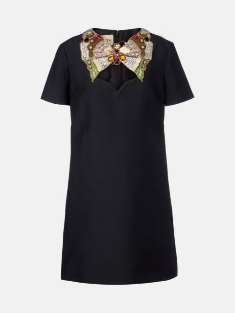 Valentino Embellished wool and silk minidress
