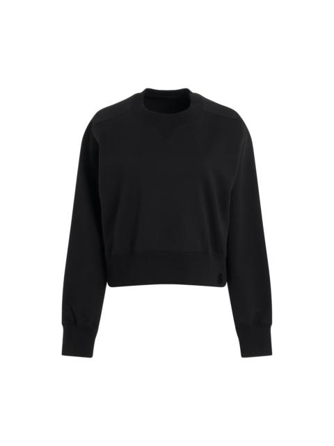 sacai S Sweat Jersey Pullover in Black