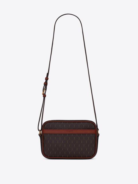 SAINT LAURENT le monogramme camera bag in monogram canvas and smooth leather