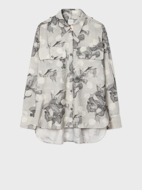 Paul Smith Women's Grey 'Blurred Polka Dot Floral' Shirt