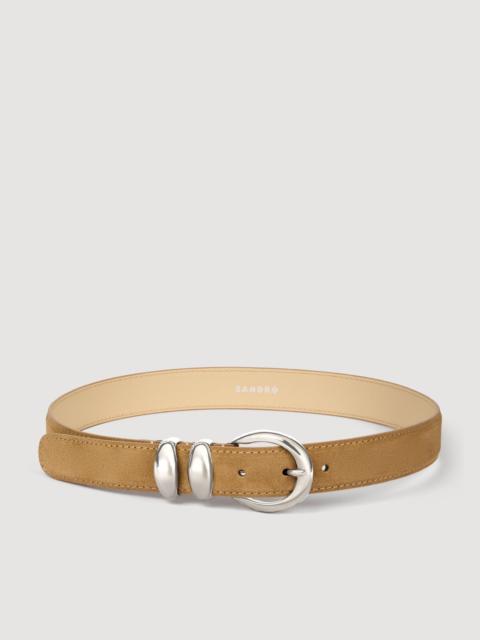 Sandro LEATHER BELT WITH METAL BUCKLE