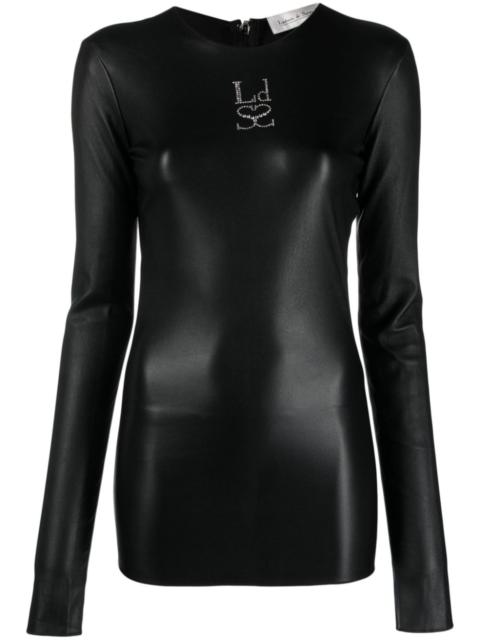 LUDOVIC DE SAINT SERNIN rhinestone-embellished leather top