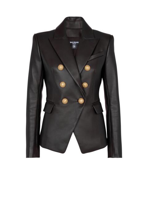 Balmain Classic 6-button leather jacket