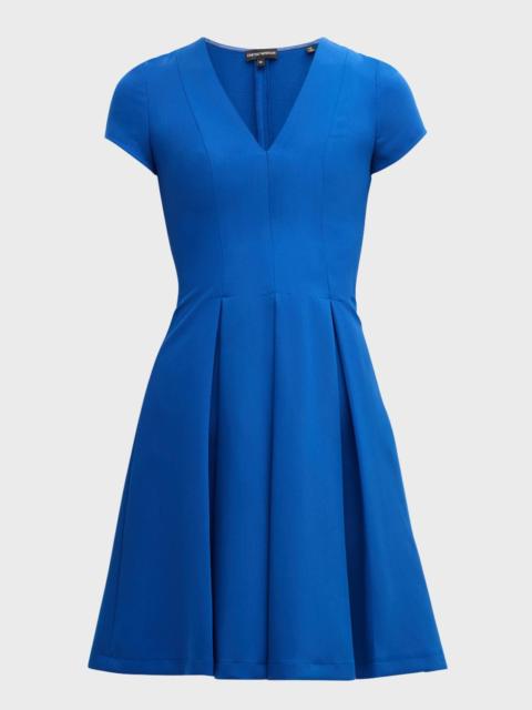 EMPORIO ARMANI Emma Pleated Fit-&-Flare Mini Dress