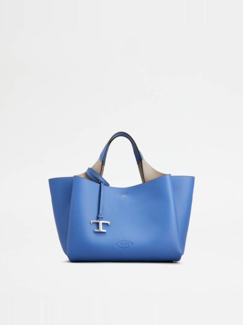 Tod's BAG IN LEATHER MINI - LIGHT BLUE, GREY