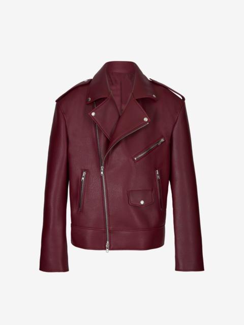 The Frankie Shop Chicago Oversized Biker Jacket - Burgundy