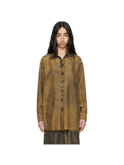 MM6 Maison Margiela Brown Light Silk Shirt
