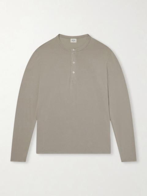 Hartford Garment-Dyed Lyocell and Cotton-Blend Jersey Henley Shirt