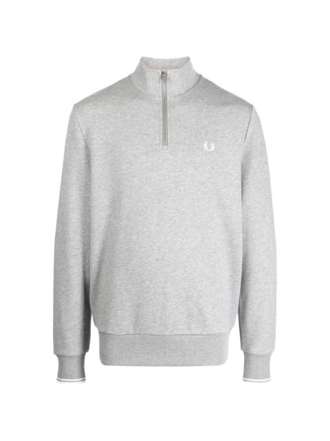 embroidered-logo zipped sweatshirt