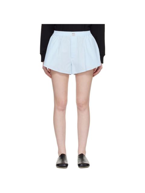 MM6 Maison Margiela Blue Cotton Poplin Shorts
