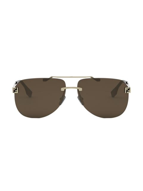 FENDI Women's Fendi Sky 61MM Pilot Sunglasses - Gold Dark Brown