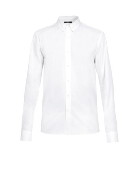 Balmain Fitted white cotton shirt