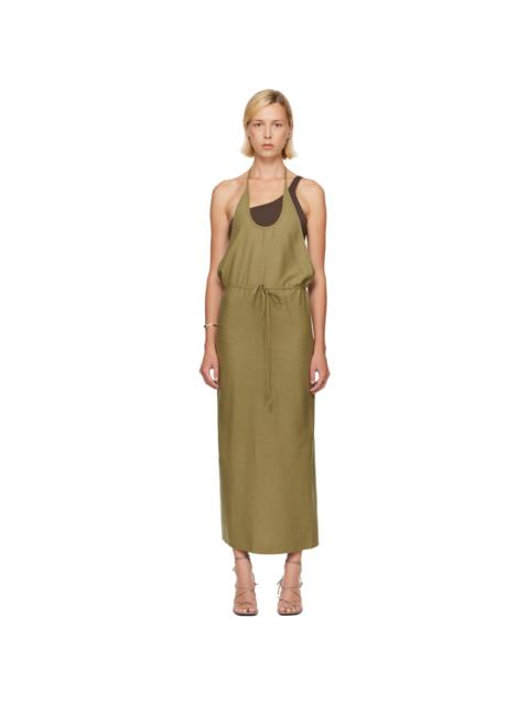 BASERANGE Green Apron Midi Dress