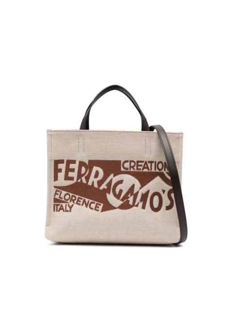 Ferragamo正規品/関税送料込み LOGO PRINTED TOTE BAG FERRAGAMO Ferragamo Logo Printed Tote Bag (M) Women