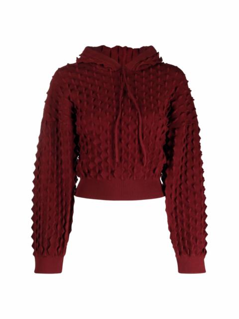 knitted drawstring hoodie