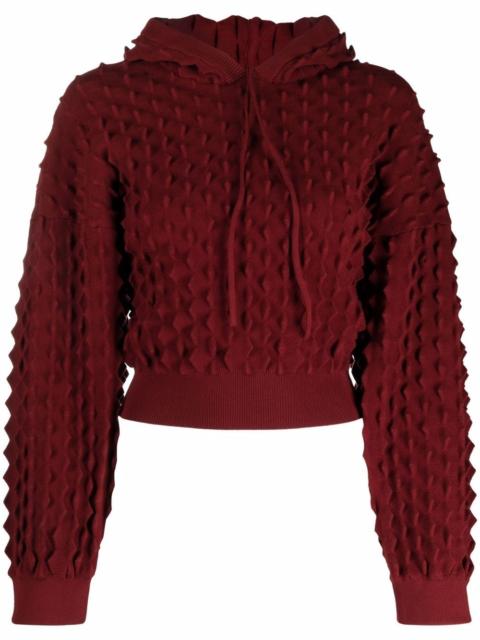 knitted drawstring hoodie