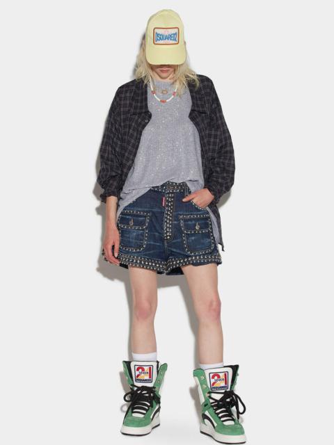 DSQUARED2 STUDDED BAGGY SHORTS