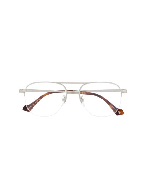 GUCCI double-bridge pilot-frame glasses