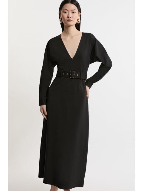 KAREN MILLEN Ponte Belted Maxi Dress