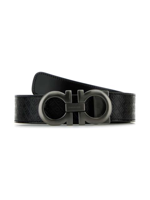 Black Leather Reversible Belt