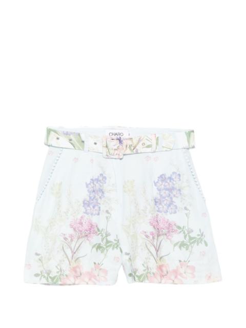 Charo Ruiz Pansy floral-print belt shorts