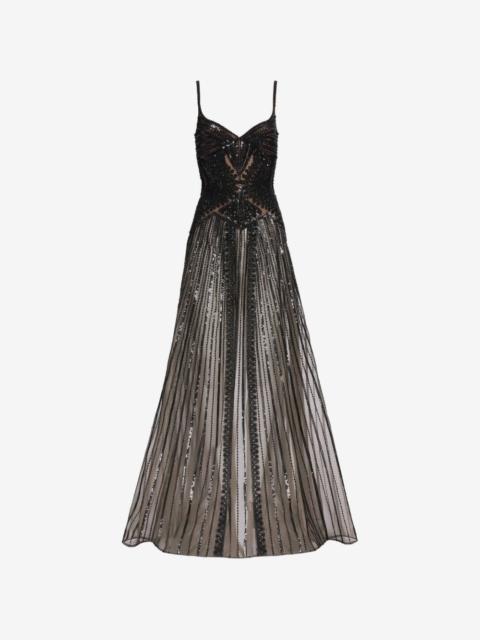 ELIE SAAB bead-embroidered sequin-embellished dress