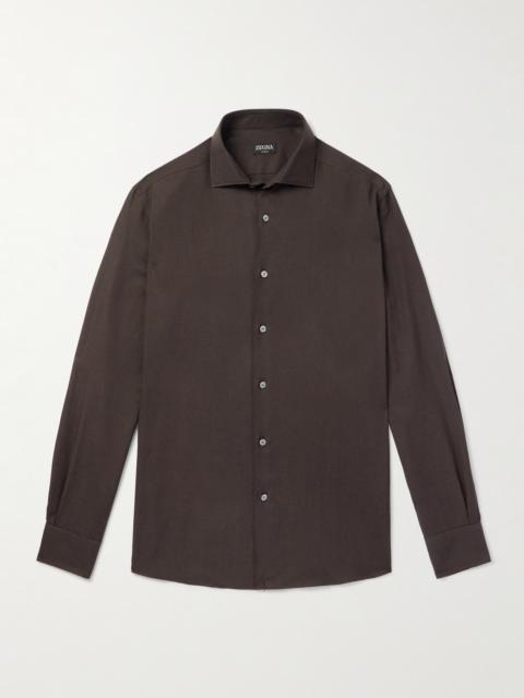 ZEGNA Cotton and Cashmere-Blend Shirt